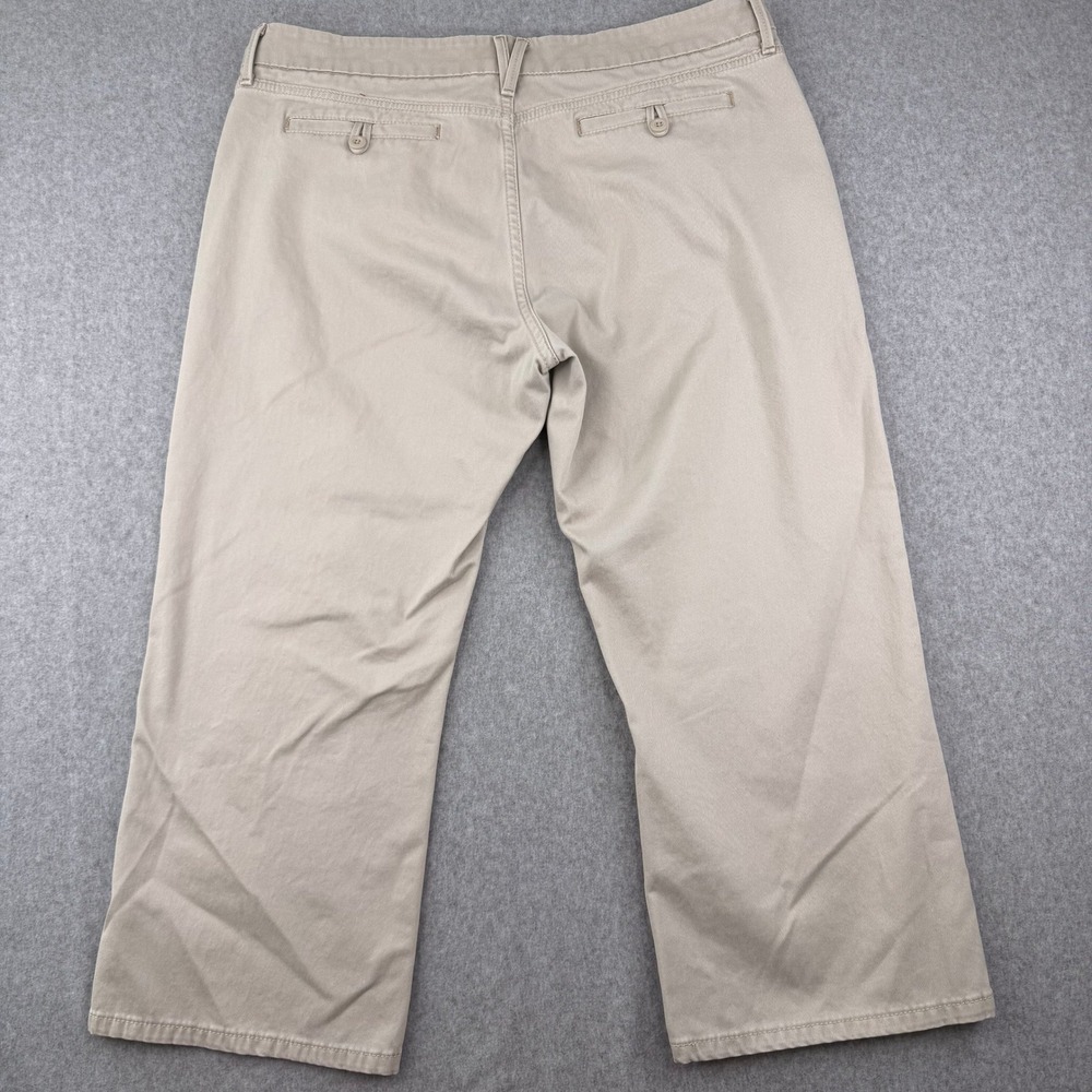 Levis Tab Twills Womens 14 Khaki Chino Pants Straight Leg Cropped Tan Stretch‎ - Picture 9 of 10
